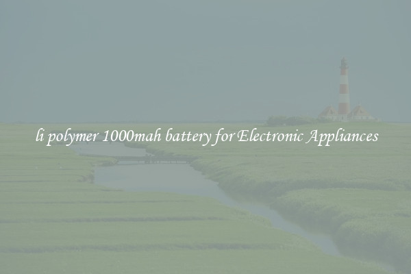 li polymer 1000mah battery for Electronic Appliances