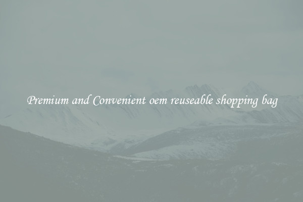Premium and Convenient oem reuseable shopping bag