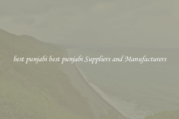 best punjabi best punjabi Suppliers and Manufacturers
